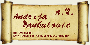 Andrija Mankulović vizit kartica